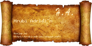 Hrubi Adrián névjegykártya