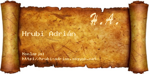 Hrubi Adrián névjegykártya
